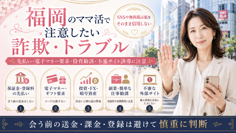 福岡のママ活で注意したい詐欺・トラブル