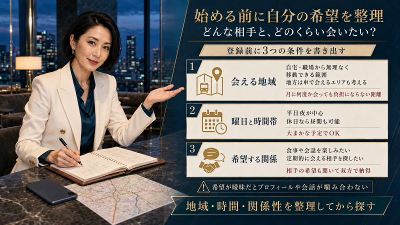 ママ活を始める前に自分の希望を整理しよう