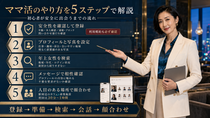 ママ活のやり方ステップ