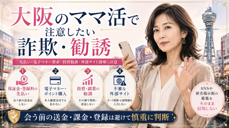 大阪ママ活で注意したい詐欺・勧誘