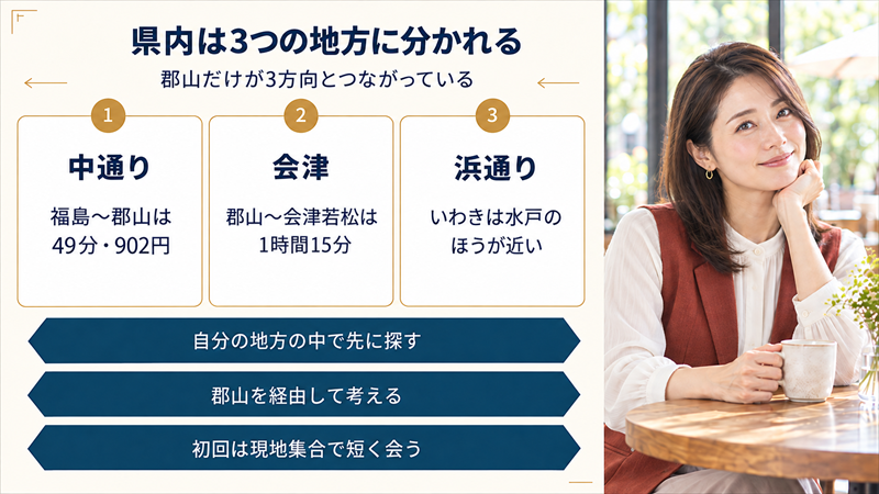 県内は3つの地方に分かれる