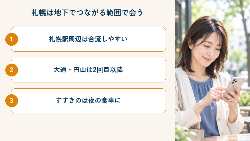 札幌で会うなら地下でつながる範囲から選ぼう